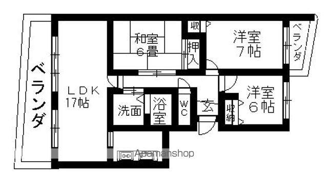 グラヂオーソ(3LDK/1階)の間取り写真