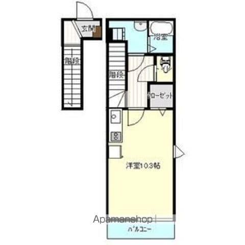 シャンテクレール(ワンルーム/2階)の間取り写真