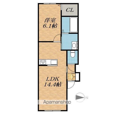 グラシアス緑ヶ丘(1LDK/1階)の間取り写真