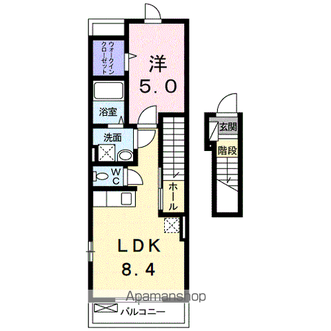 ルミエール(1LDK/2階)の間取り写真