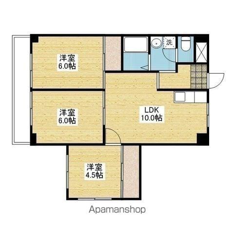 空港ハイツ(3LDK/6階)の間取り写真