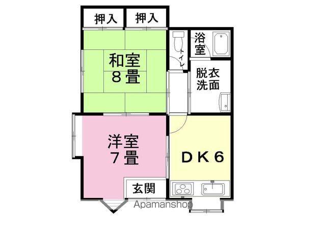 スカイコート青潮(2DK)の間取り写真