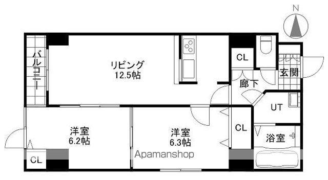 マハトゥール札幌(2LDK/6階)の間取り写真