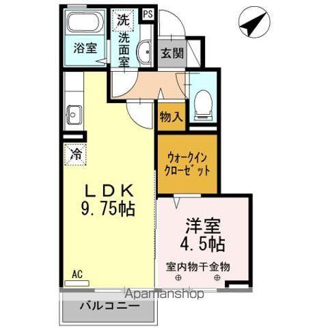 リヴェール(1LDK/1階)の間取り写真