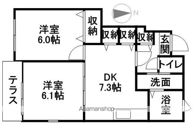 ピュール・クオーレ(2DK/1階)の間取り写真
