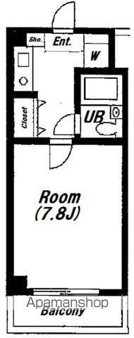 ヴェルデ梶が谷(1K/3階)の間取り写真