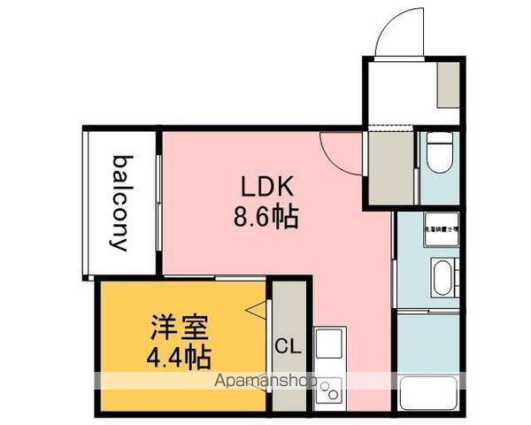 アドバンス舟入南(1LDK/3階)の間取り写真