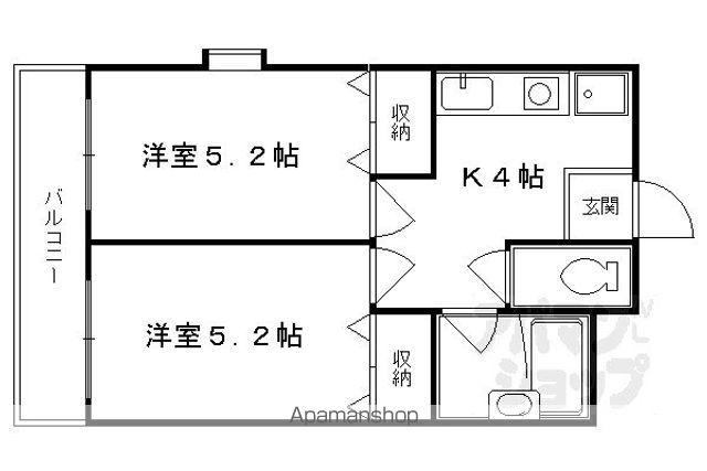 アブレスト四条大宮(2K/1階)の間取り写真
