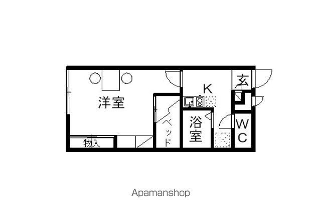 レオパレスアルシオネⅡ(1K/2階)の間取り写真