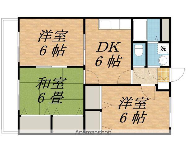 ビアンロジュマン(3DK/1階)の間取り写真