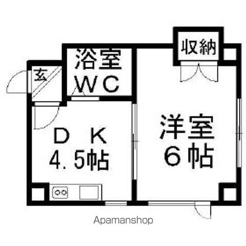 シャルム澄川(1DK/4階)の間取り写真