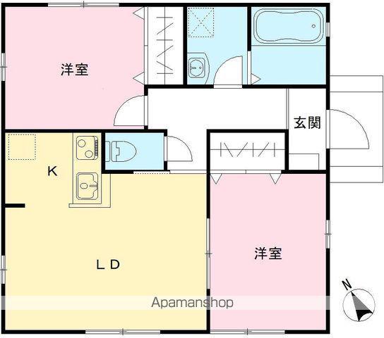 常磐線 神立駅 徒歩6分 1階建 築5年(2LDK)の間取り写真