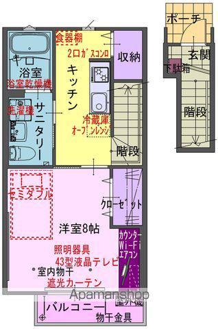 TIGREⅡ C(1K/2階)の間取り写真