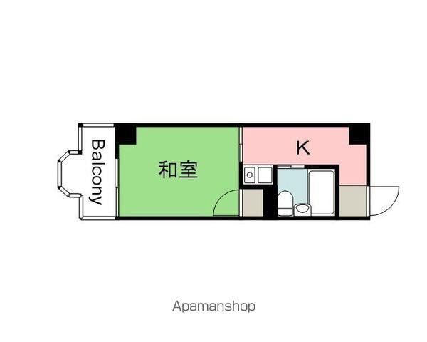 サンコーポ松ヶ峰(1K/3階)の間取り写真