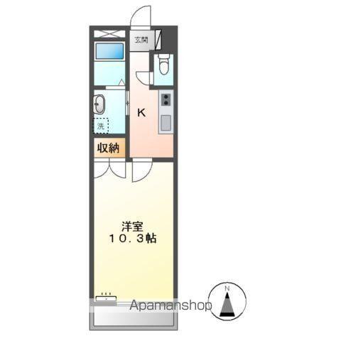 プランドール駒越(1K/2階)の間取り写真