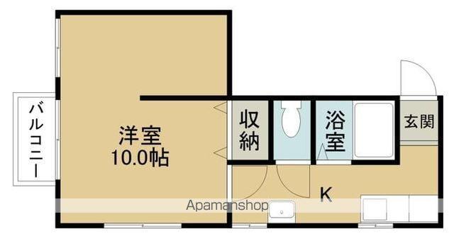 アルファイトⅡ(1K/1階)の間取り写真