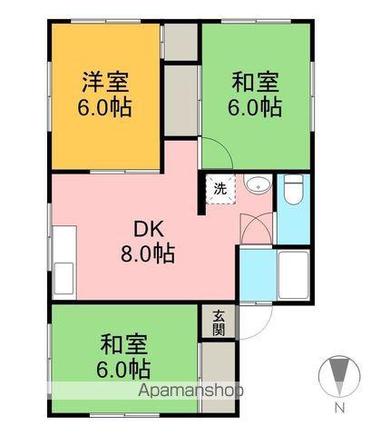 文野ハイツ(3DK/2階)の間取り写真