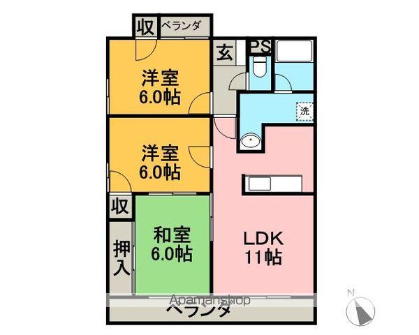 プレミールTY(3LDK/3階)の間取り写真