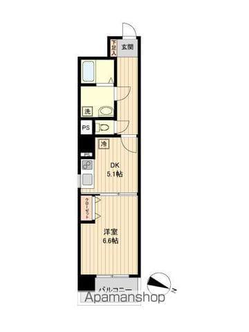 HF仙台五橋レジデンス(1DK/6階)の間取り写真