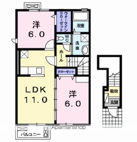 ルシードⅡ(2LDK/2階)の間取り写真