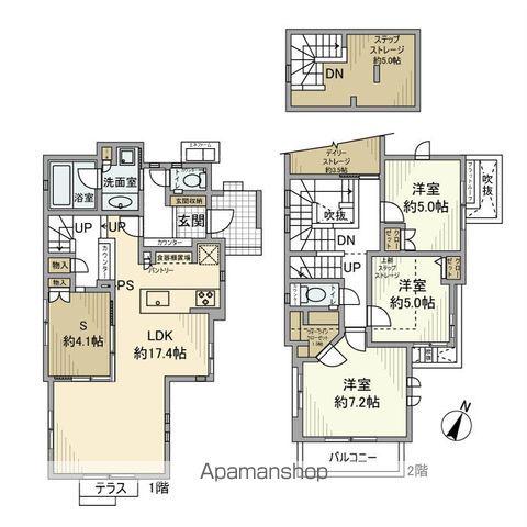 西武池袋・豊島線 石神井公園駅 徒歩14分 2階建 築7年(3SLDK)の間取り写真