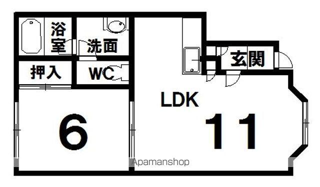DEARハイム(1LDK/2階)の間取り写真