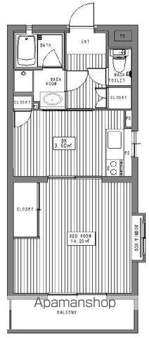 リッツ・東静岡(1DK/5階)の間取り写真
