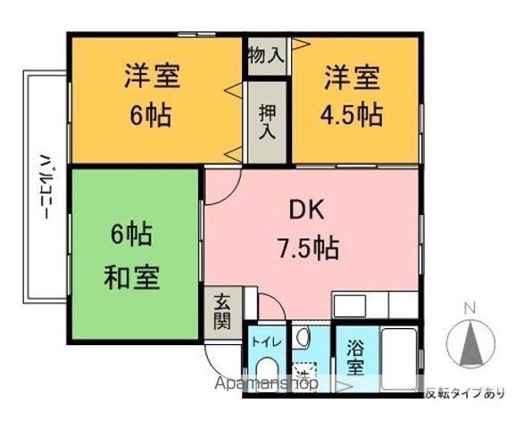 ウィンディア山本(3DK/2階)の間取り写真