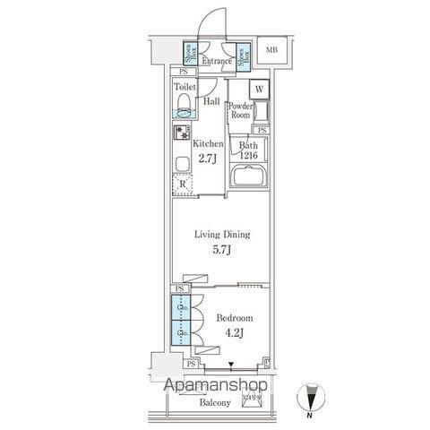 フロンティアレジデンス錦糸公園(1LDK/4階)の間取り写真