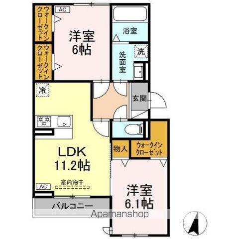 ルヴィータ森末(2LDK/2階)の間取り写真