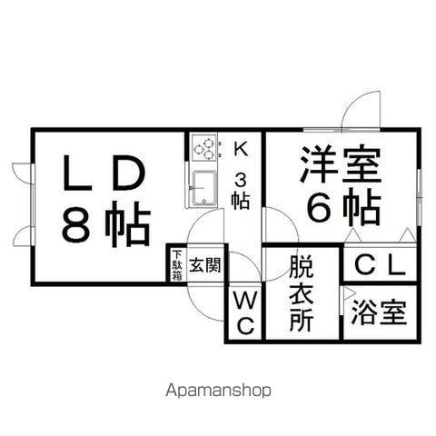 ボヌールB(1LDK/1階)の間取り写真