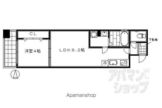 アイカーサ麩屋町(1LDK/3階)の間取り写真