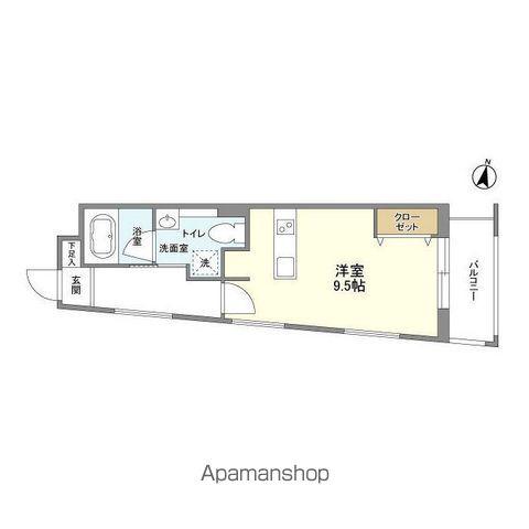 CORVAL三軒茶屋(ワンルーム/1階)の間取り写真