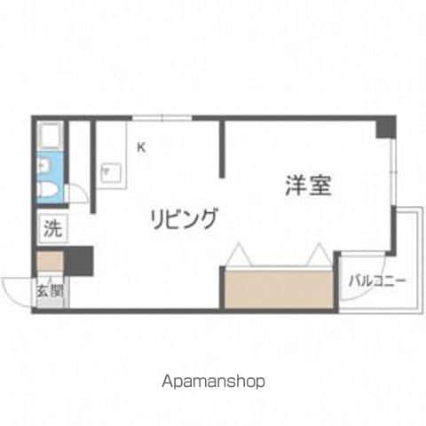 412ビル(1DK/3階)の間取り写真