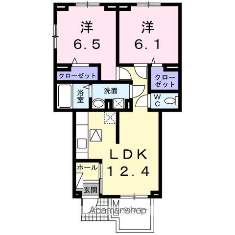 Yシャトレーヌ(2LDK/1階)の間取り写真