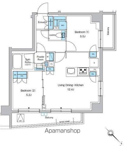 プレディアコート西葛西(2LDK/4階)の間取り写真