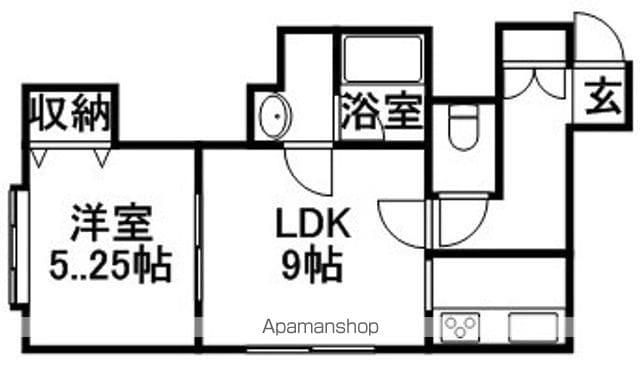 オーヴァル(1DK/3階)の間取り写真