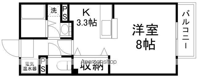 ハイツYOUⅡ(ワンルーム/1階)の間取り写真