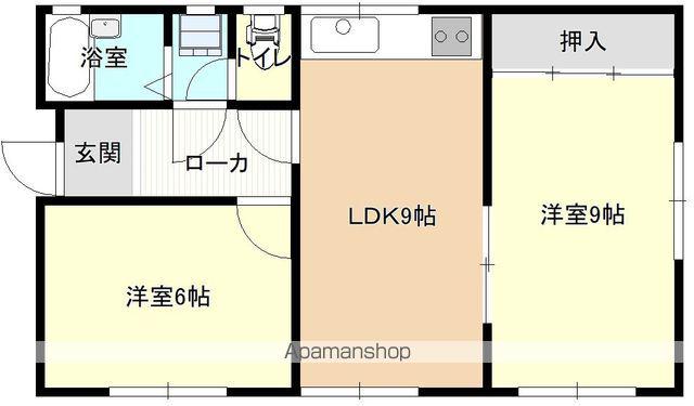 ZERO-ONEアパート(2DK/2階)の間取り写真