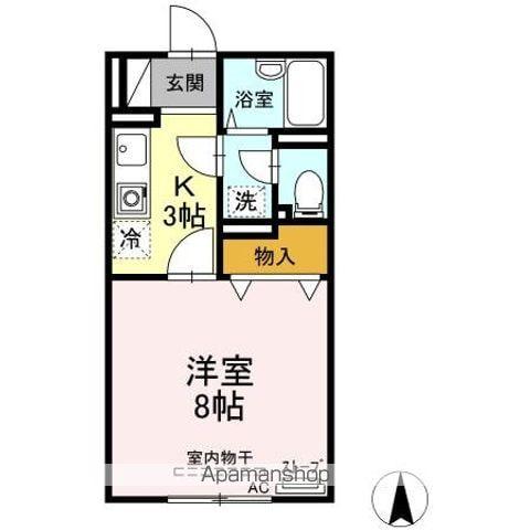 グリーンライフ桂木A(1K/2階)の間取り写真