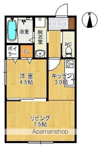 NCウイングさくら(1LDK/2階)の間取り写真
