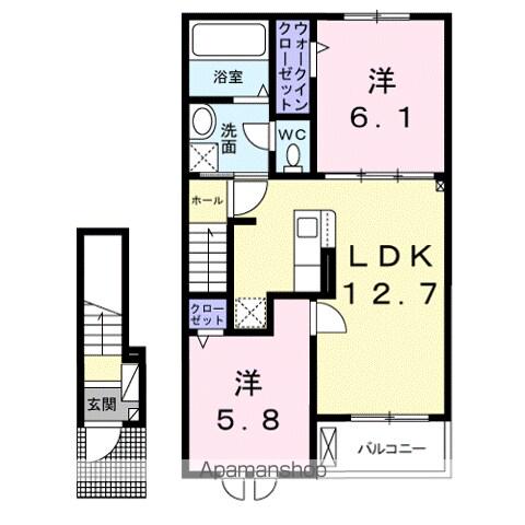カーサ プラーチド(2LDK/2階)の間取り写真