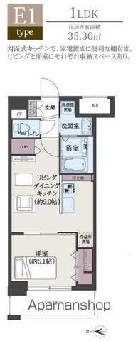 エルグランド博多の杜(1LDK/7階)の間取り写真