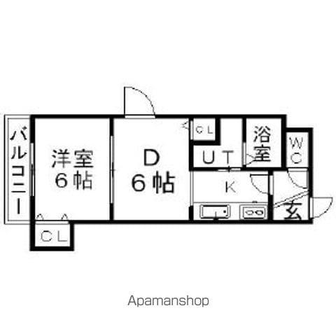 アルル2(1DK/4階)の間取り写真