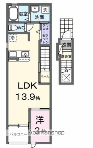 エターナル ヴィレッジⅢ(1LDK/2階)の間取り写真