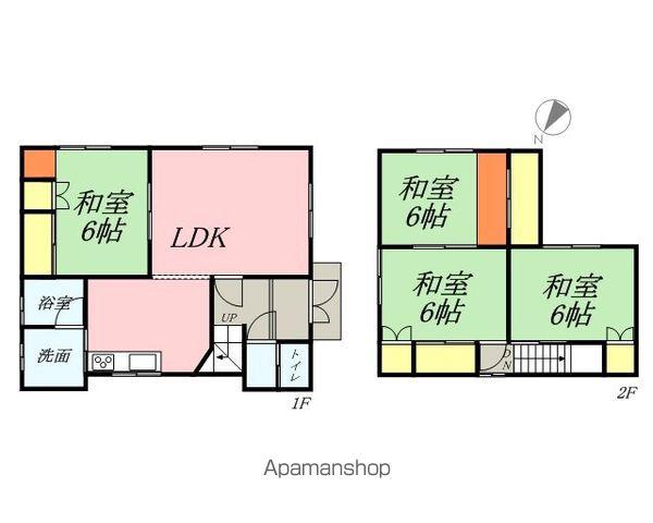 函館本線 南小樽駅 バス乗車時間：10分 向陽ヶ坂通バス停で下車 徒歩5分 2階建 築50年(4LDK)の間取り写真