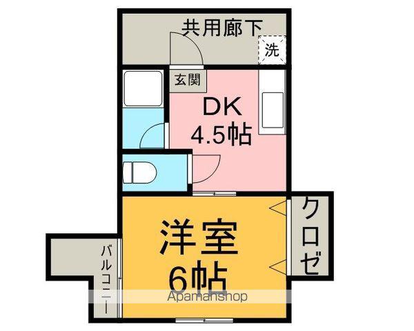 カサメントサンシーロ(1DK/1階)の間取り写真