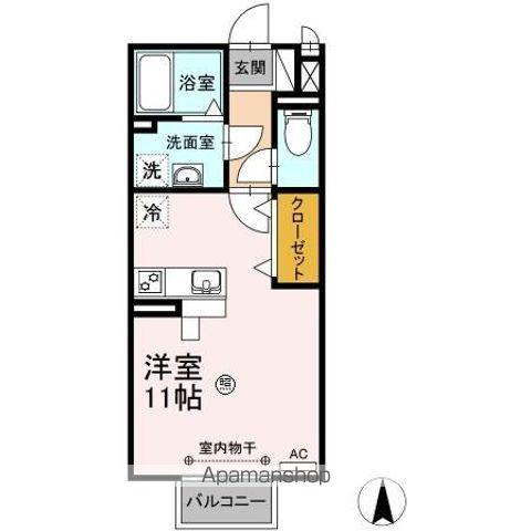 グレイスガーデンB(ワンルーム/2階)の間取り写真