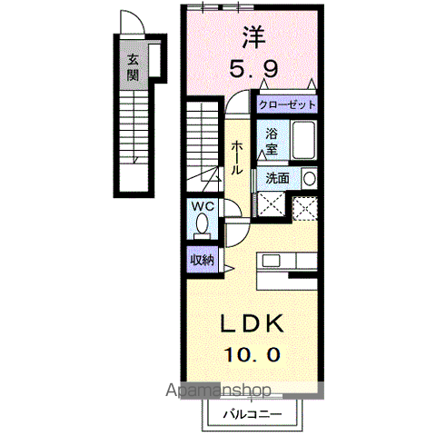メゾン・ド・ミーテ(1LDK/2階)の間取り写真