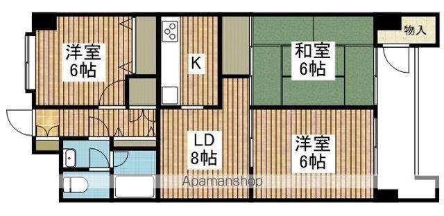 トーカンマンション東堀(3LDK/8階)の間取り写真